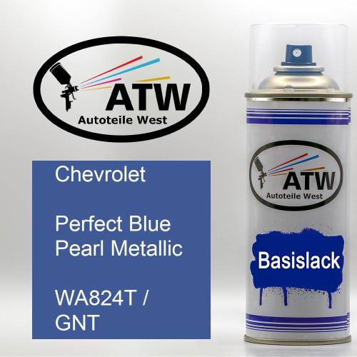 Chevrolet, Perfect Blue Pearl Metallic, WA824T / GNT: 400ml Sprühdose, von ATW Autoteile West.